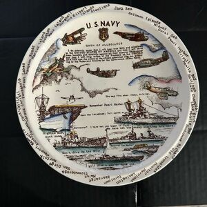 Vintage Vernon Kilns U.S. Navy Commemorative Plate Military Historic Decor USA